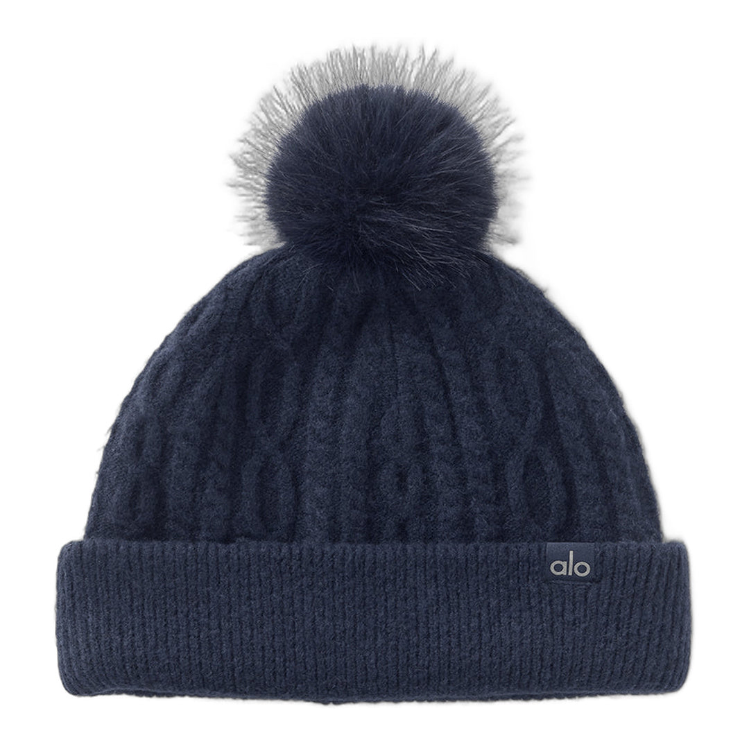 alo Cable Knit Winter Bliss Beanie - Navy by Alo Yoga
