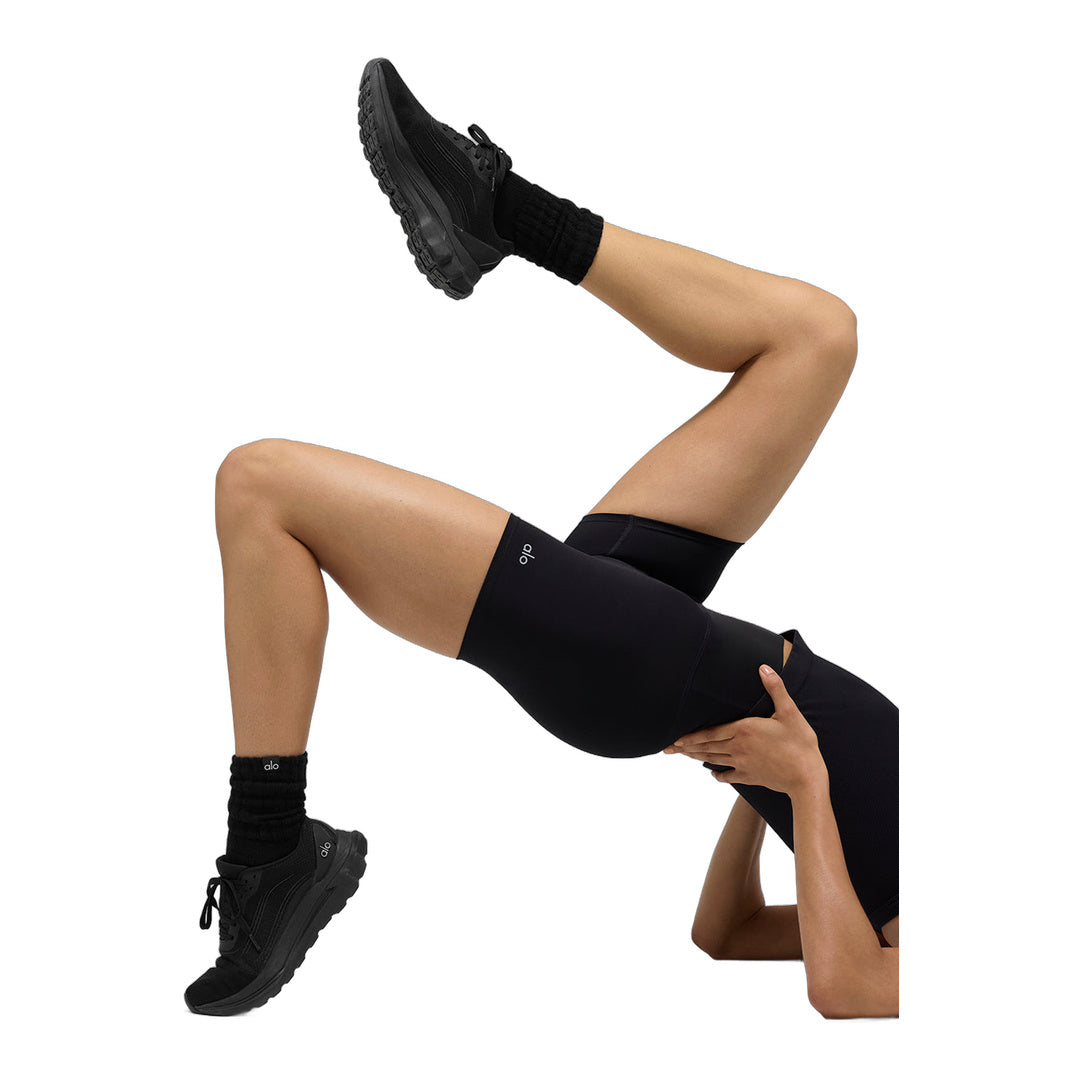 alo Unisex Half-Crew Scrunch Sock - Black by Alo Yoga
