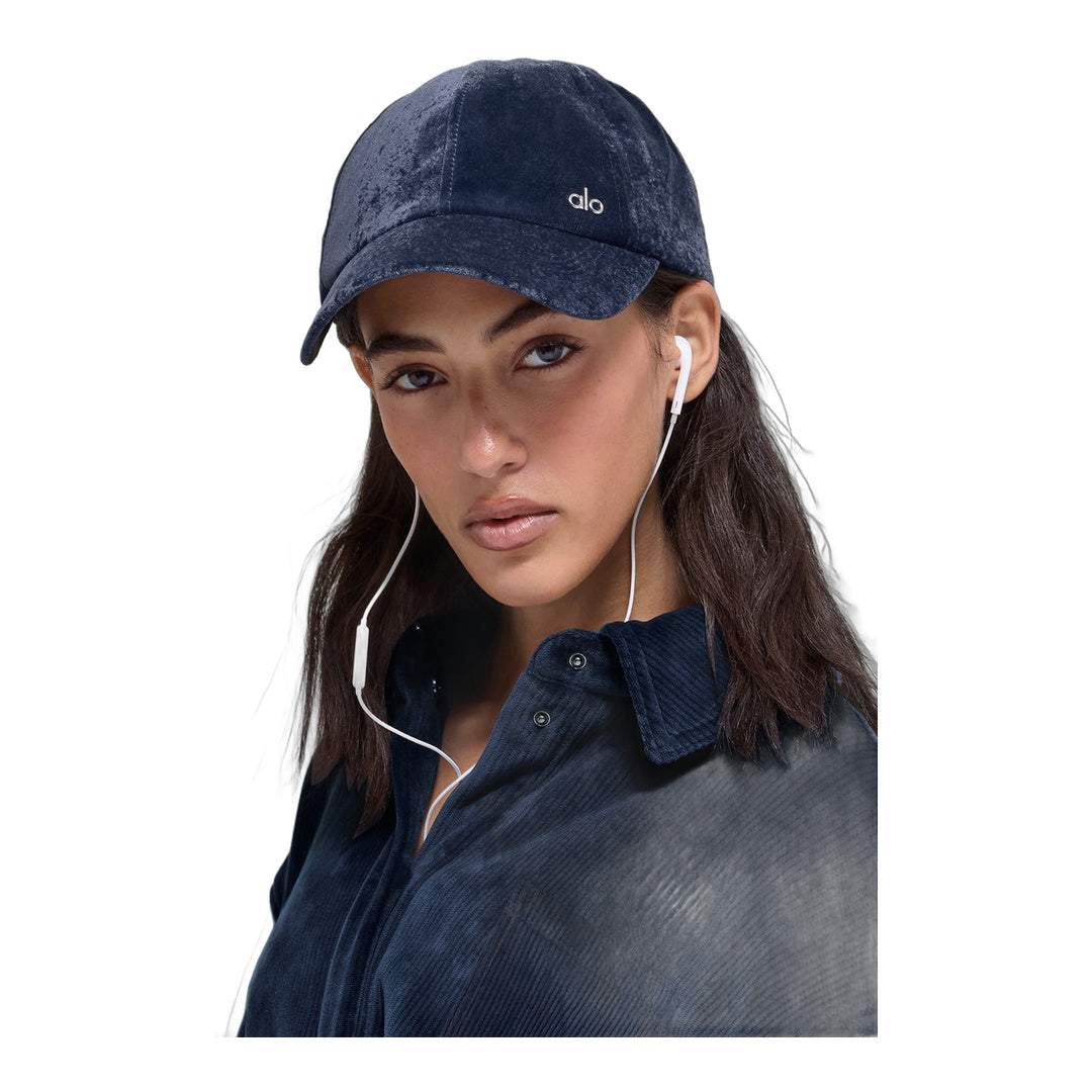 alo Velvet Off-Duty Cap - Navy by Alo Yoga