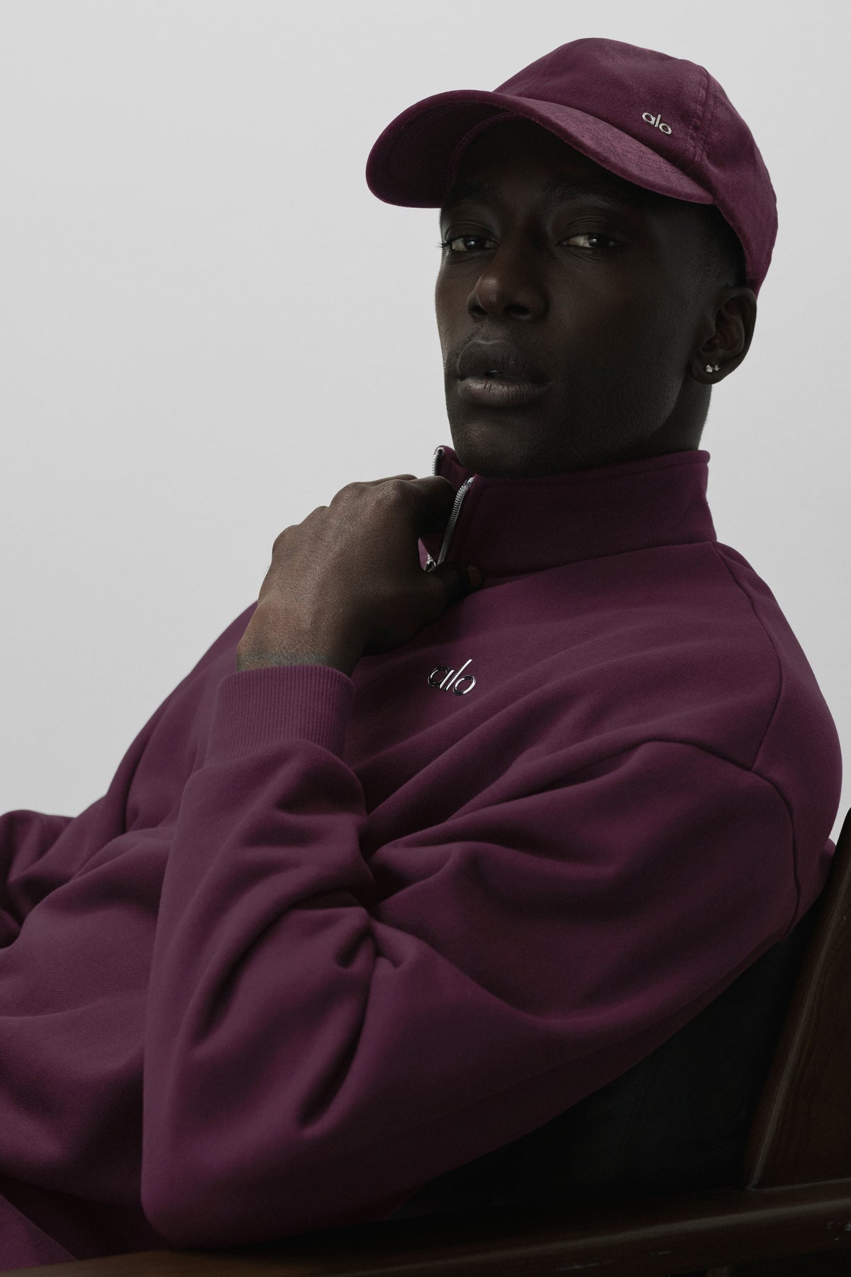 Alo Yoga Velvet Off-Duty Cap in Rich Bordeaux, product image 5 of 5