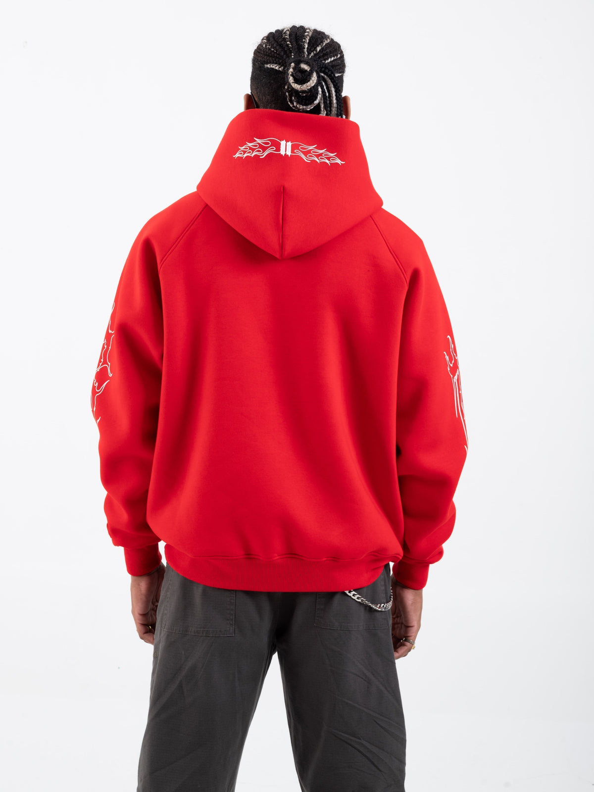 Flames Hoodie Red by DEADBEAR