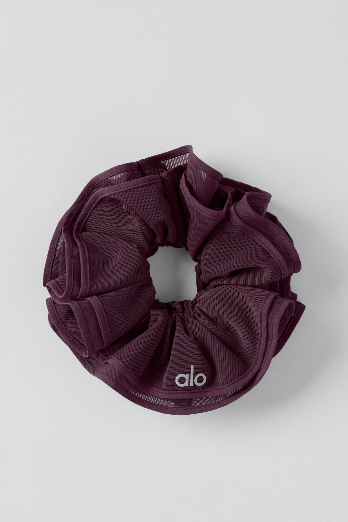 Alo Yoga Mesh Sweet Nothing Oversize Scrunchie in Rich Bordeaux