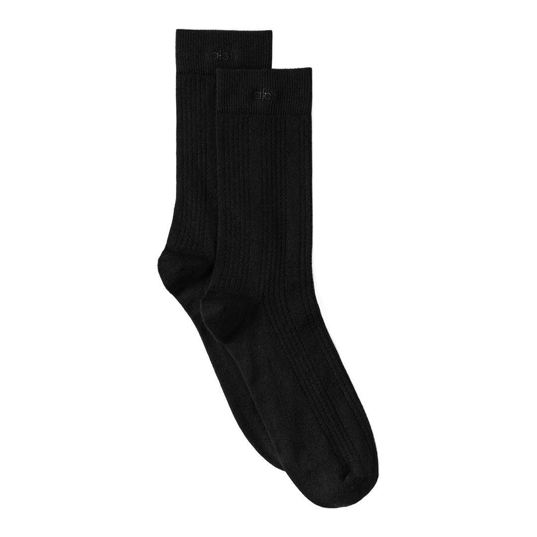 alo Cashmere Mesh Sock - Black by Alo Yoga