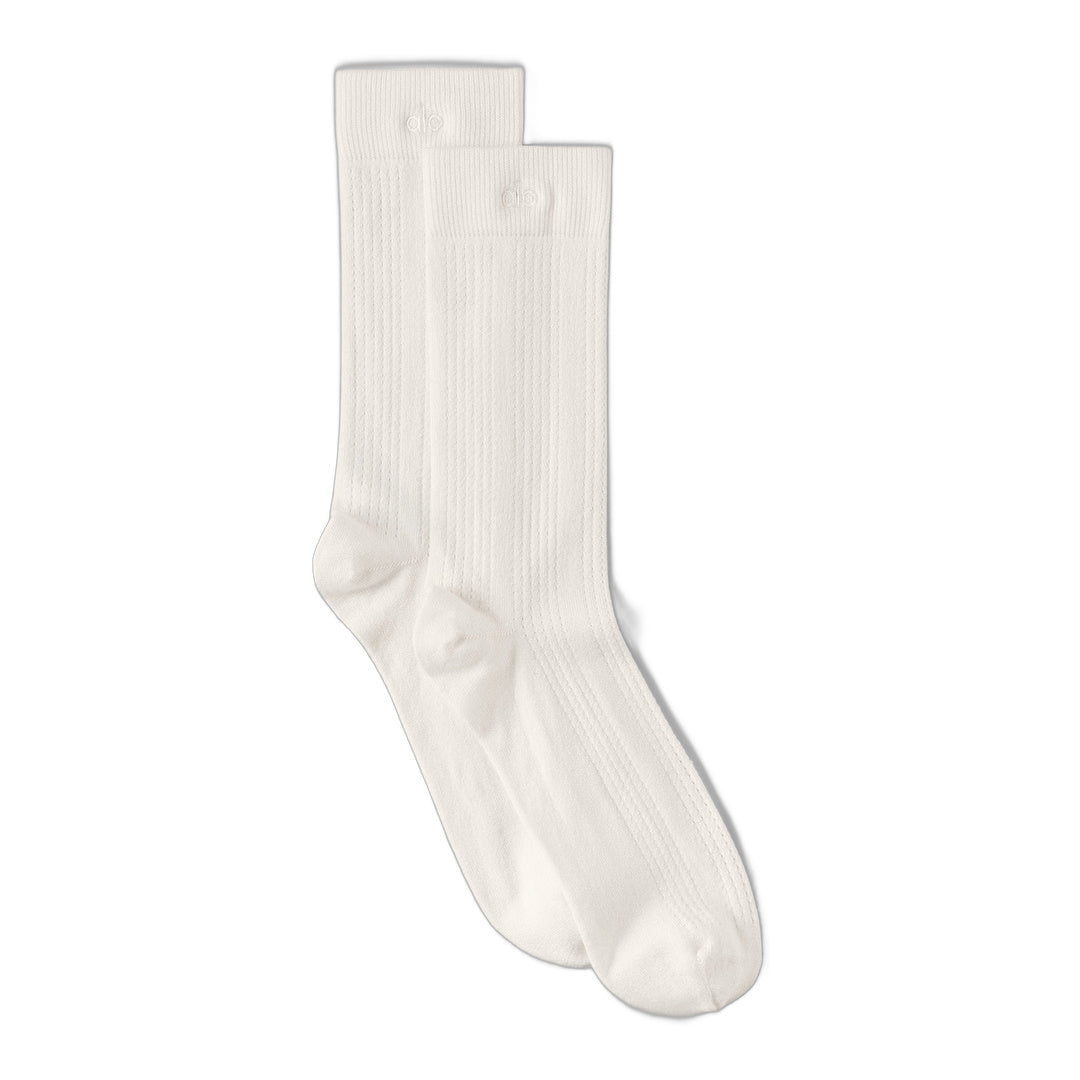 alo Cashmere Mesh Sock - Ivory by Alo Yoga