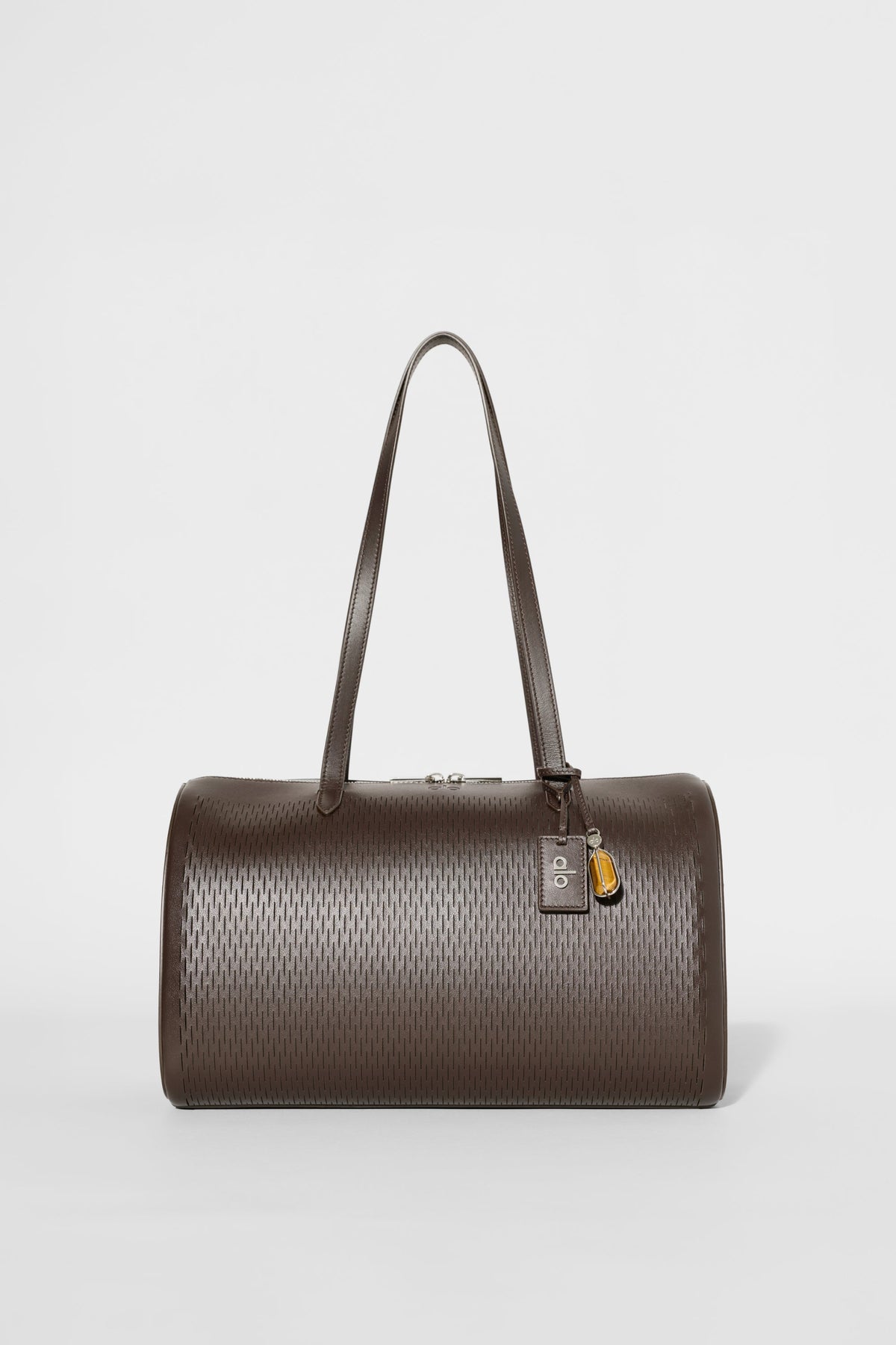 Alo Yoga Leather Mesh Shoulder Voyage in Espresso Leather Mesh