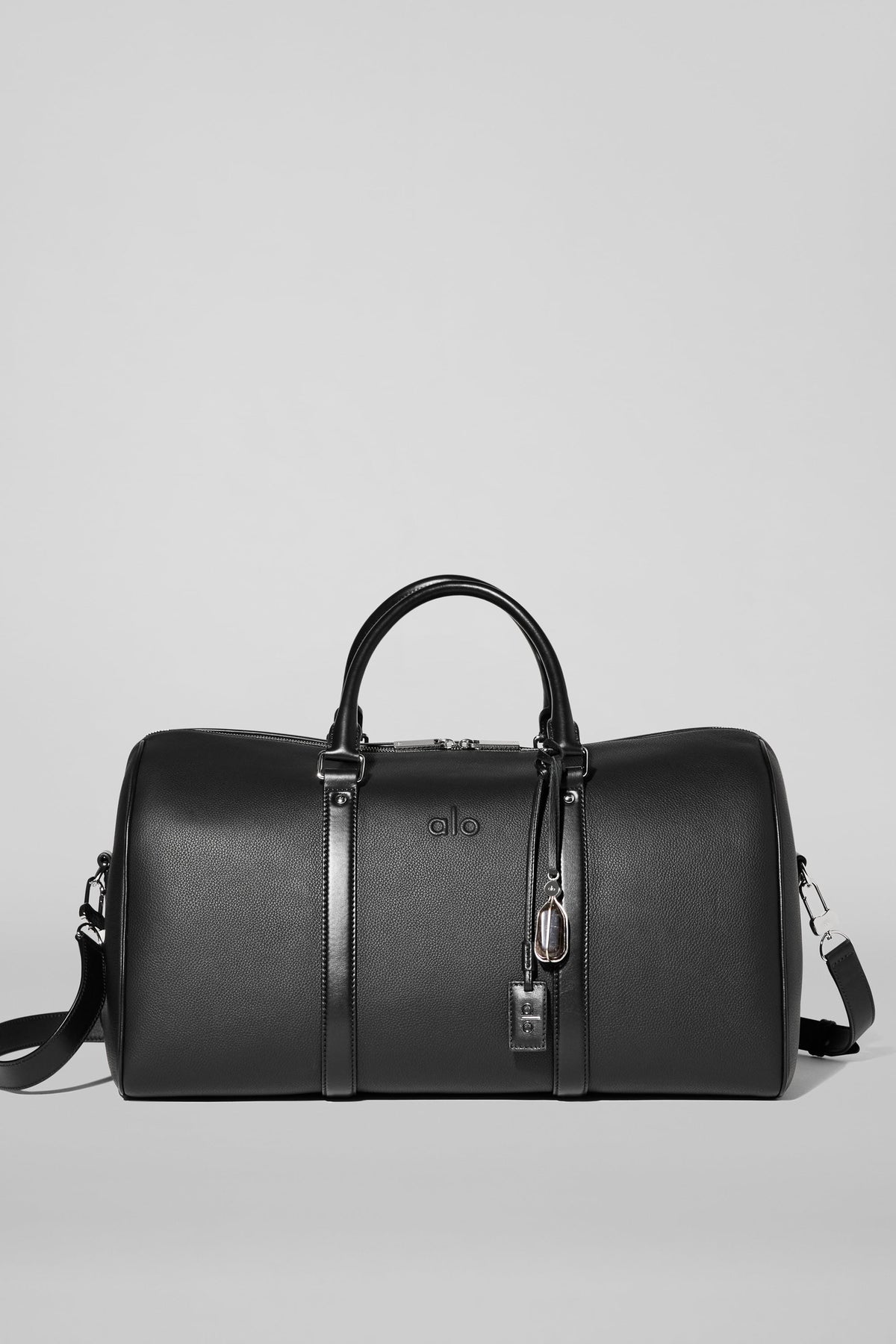 Alo Yoga Voyage Duffle in Black Leather