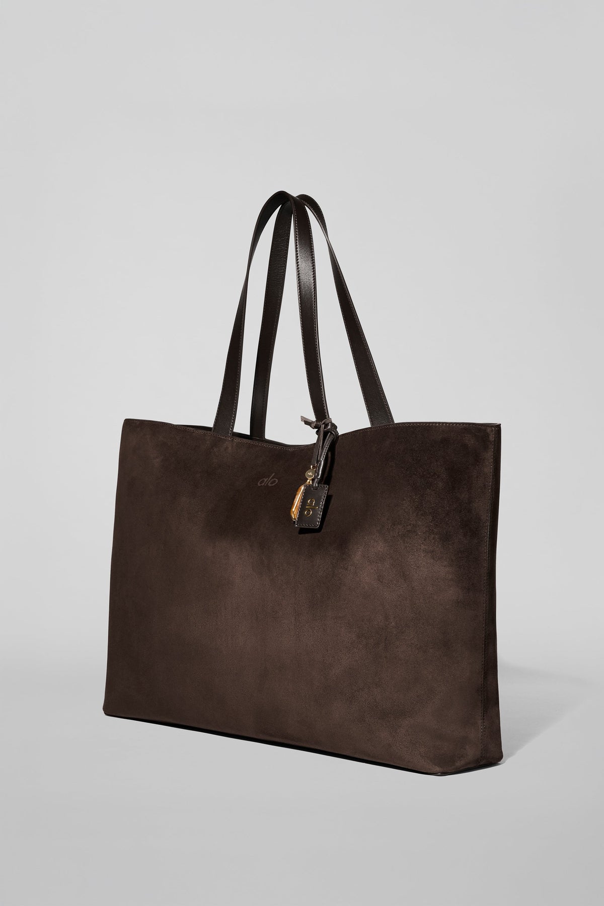 Alo Yoga Tranquility Tote in Espresso Suede, product image 3 of 8