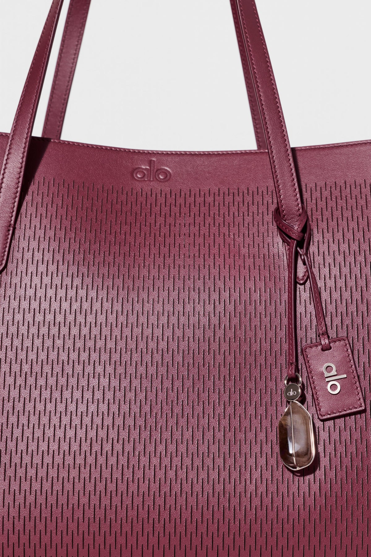 Alo Yoga Leather Mesh Tranquility Tote in Bordeaux Leather Mesh, product image 4 of 7