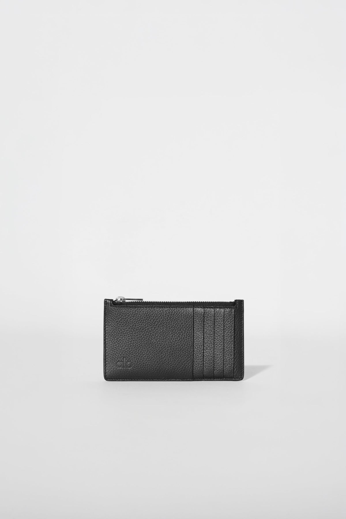 Alo Yoga Zip Card Holder in Black Leather