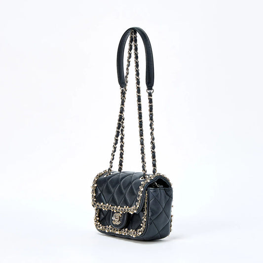 CHANEL Mini Matelassé Shoulder Bag – Black Gold Lambskin - Zeuskicks