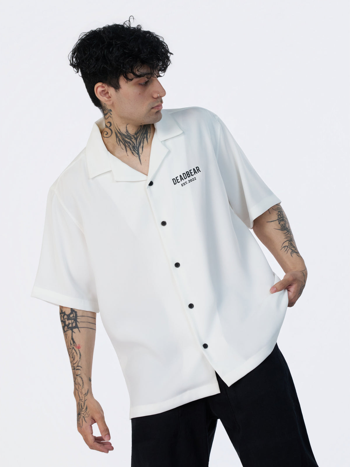Bowling Shirt White by DEADBEAR