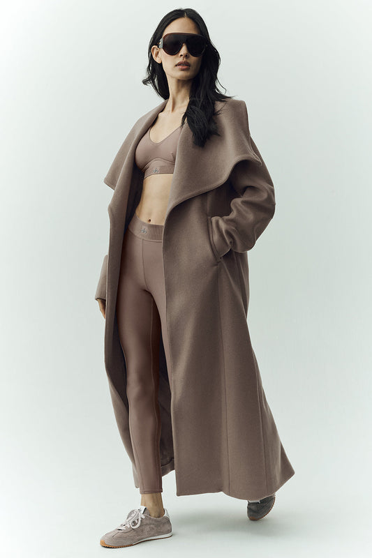 Wool Blend Nightfall Long Coat - Alpine Cocoa Heather (W4789P)