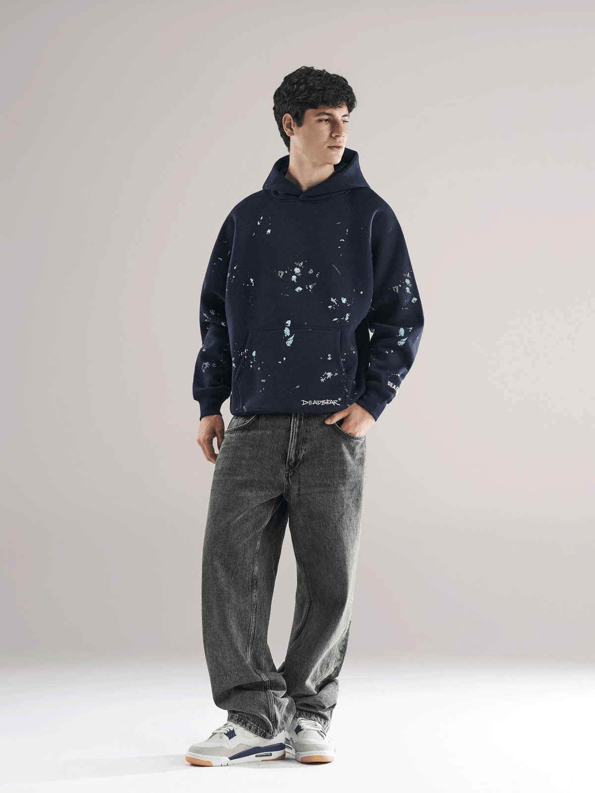 Grumpy Bear Hoodie Navy by DEADBEAR