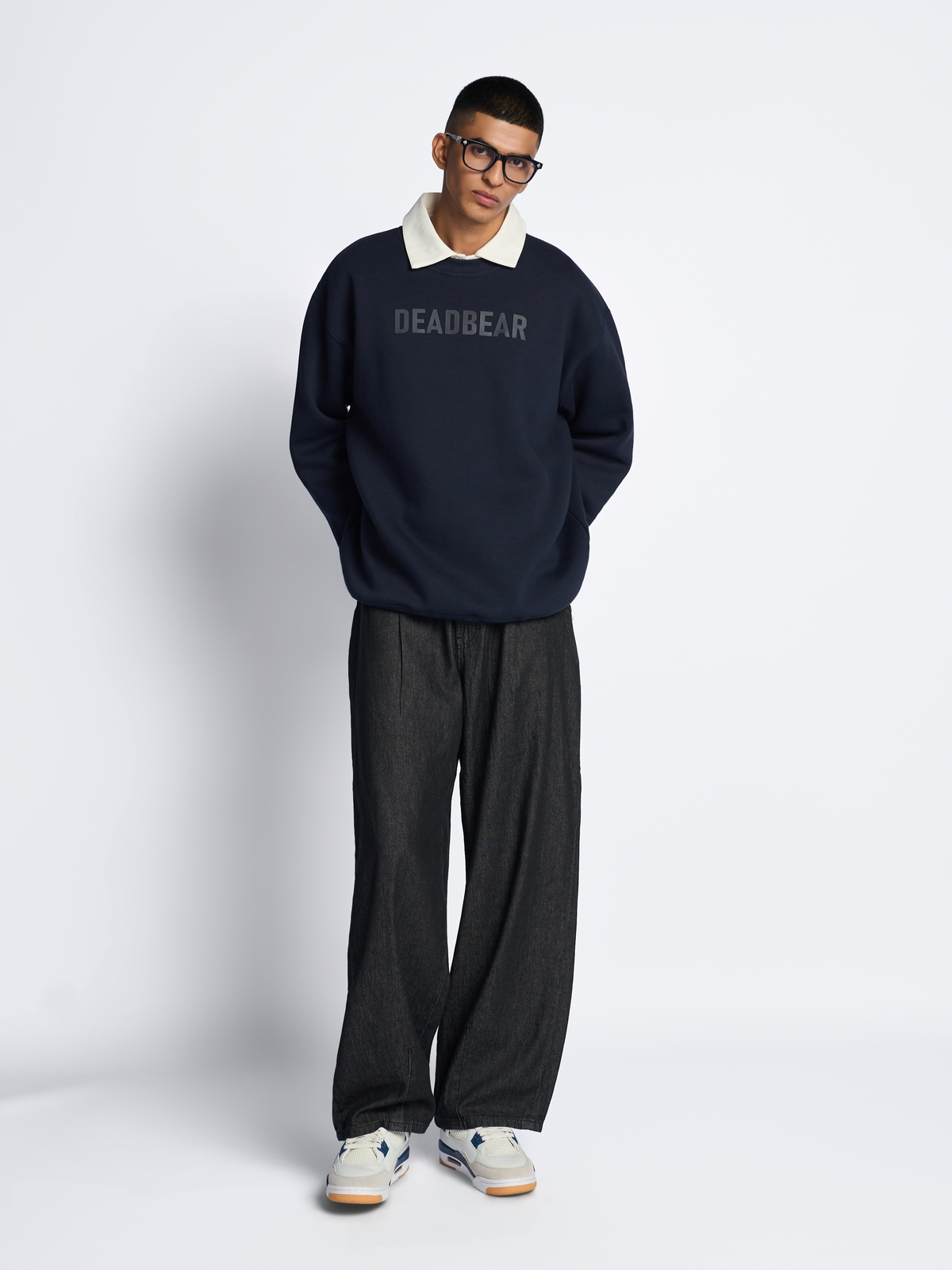 Basic Sweatshirt Navy by DEADBEAR