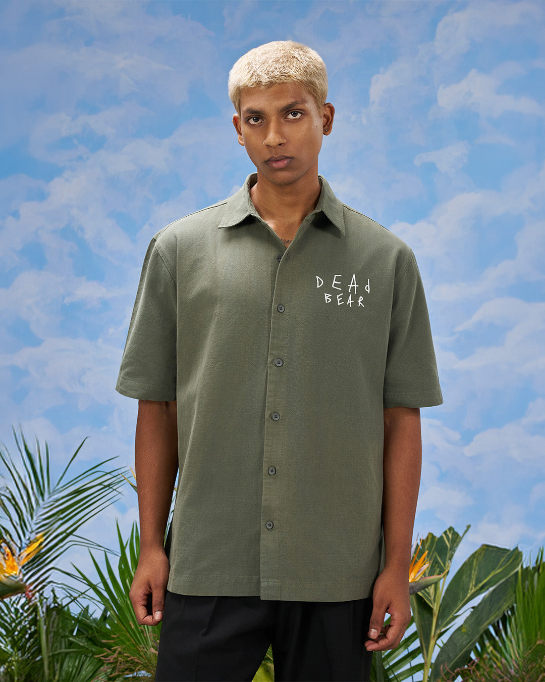 Scribbled Logo Shirt Moss by DEADBEAR