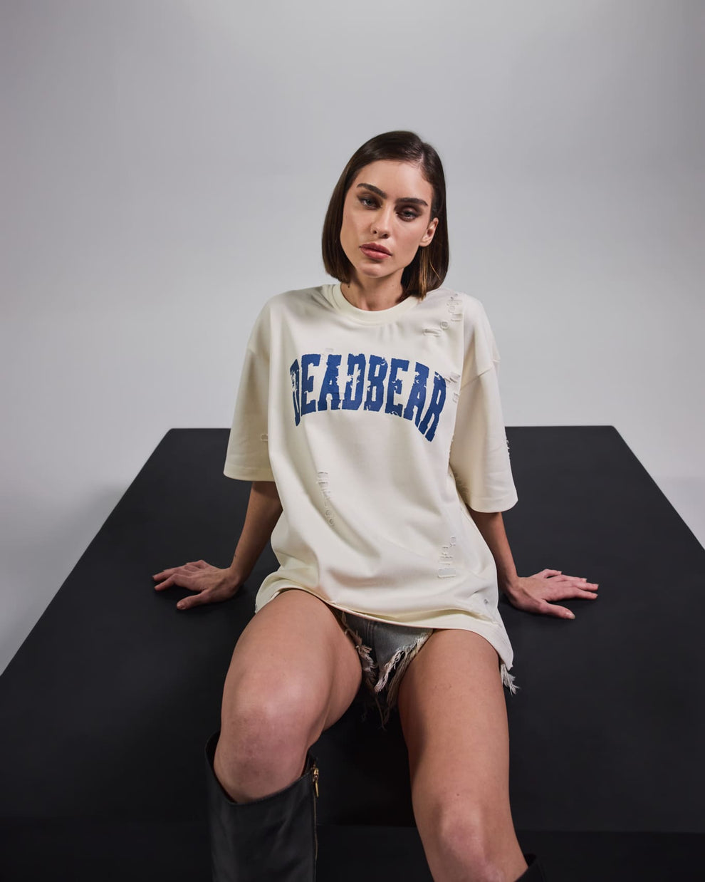 Distressed Cream White Tee 2.0 by DEADBEAR
