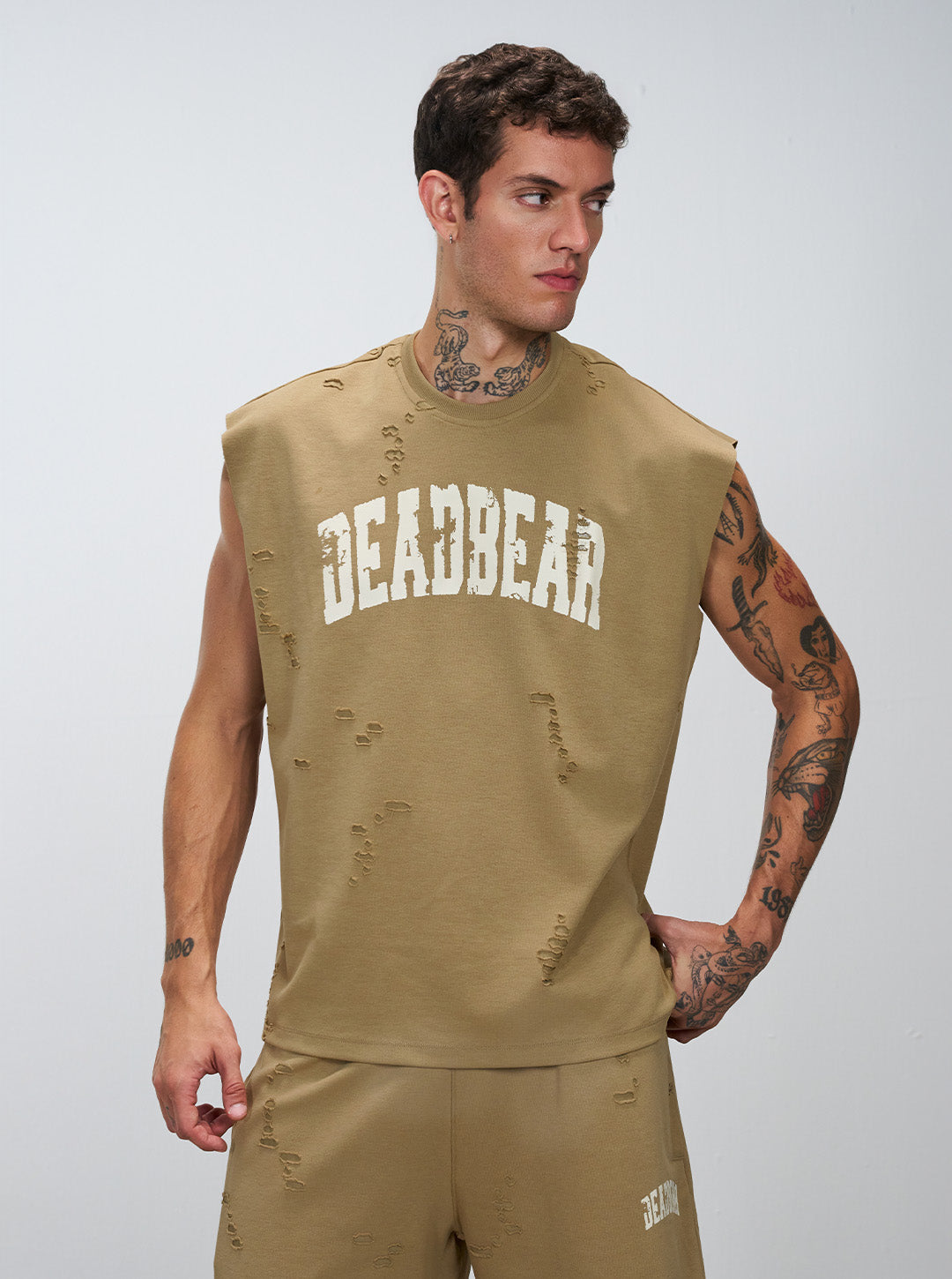 Distressed Brown Tank by DEADBEAR
