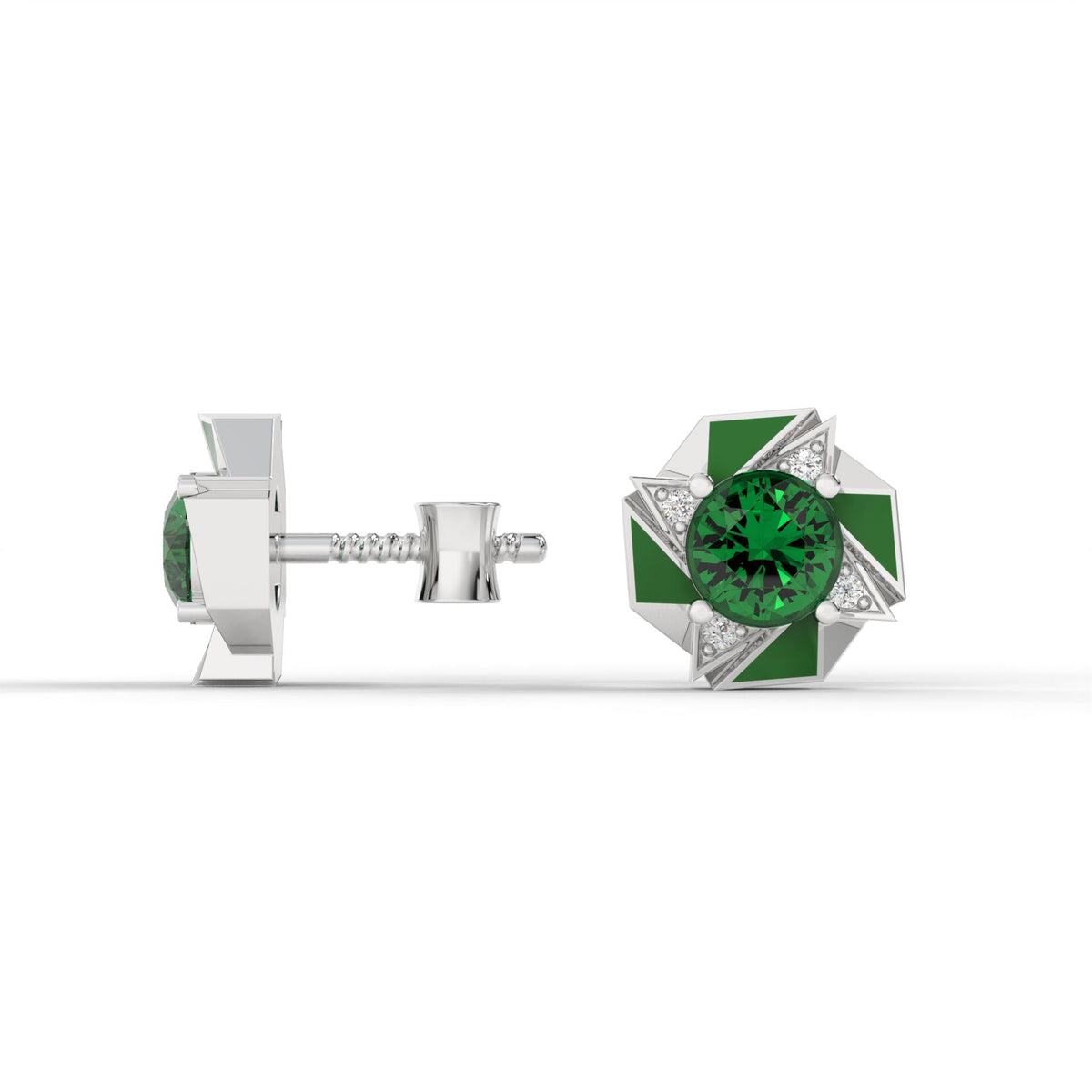 VORTEX STUDS (Green) by The Noble Sculptor