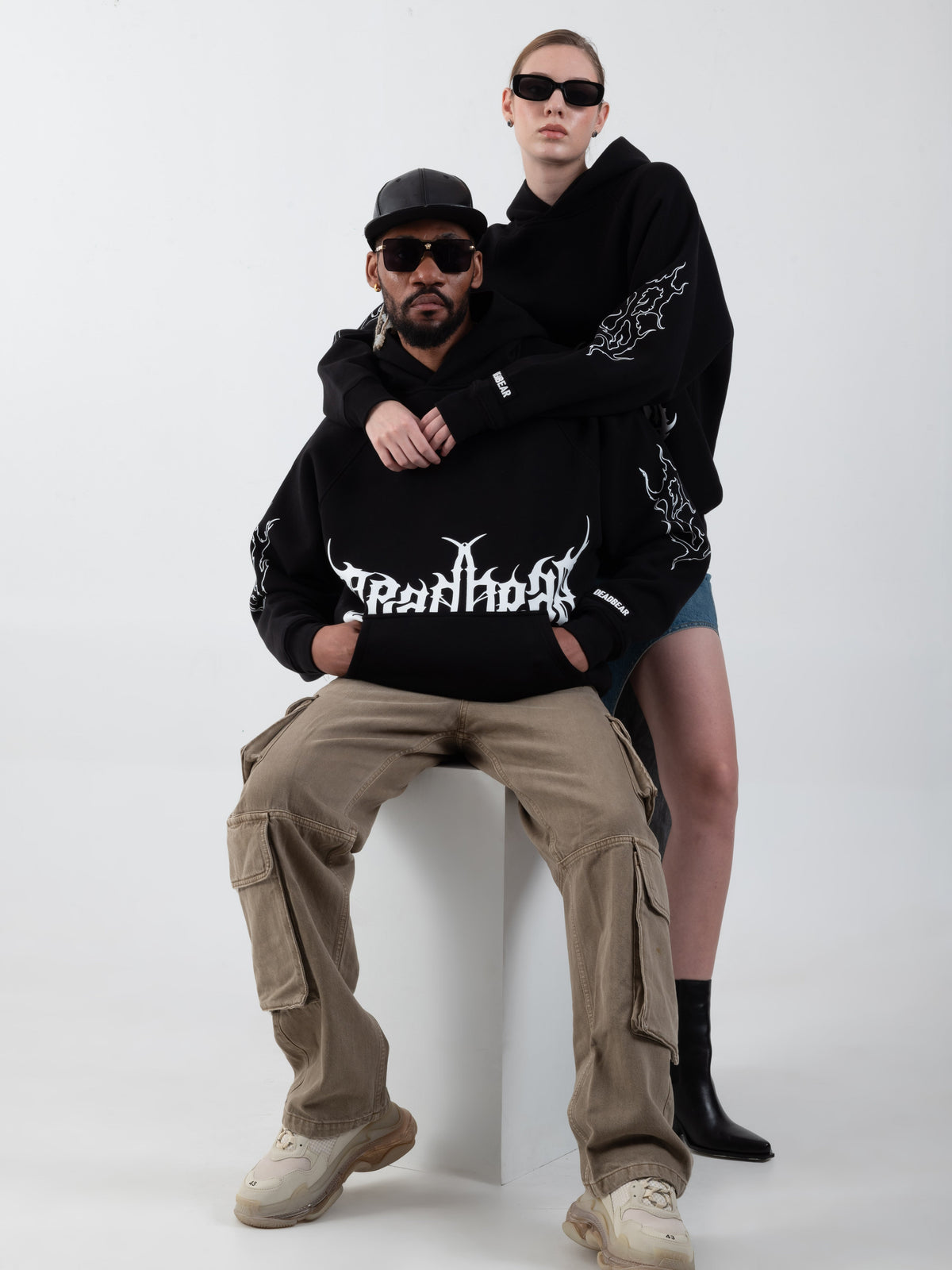 Flames Hoodie Black by DEADBEAR