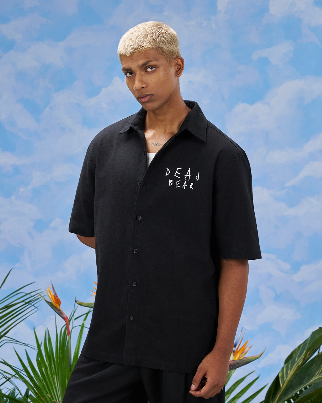 Scribbled Logo Shirt Black by DEADBEAR