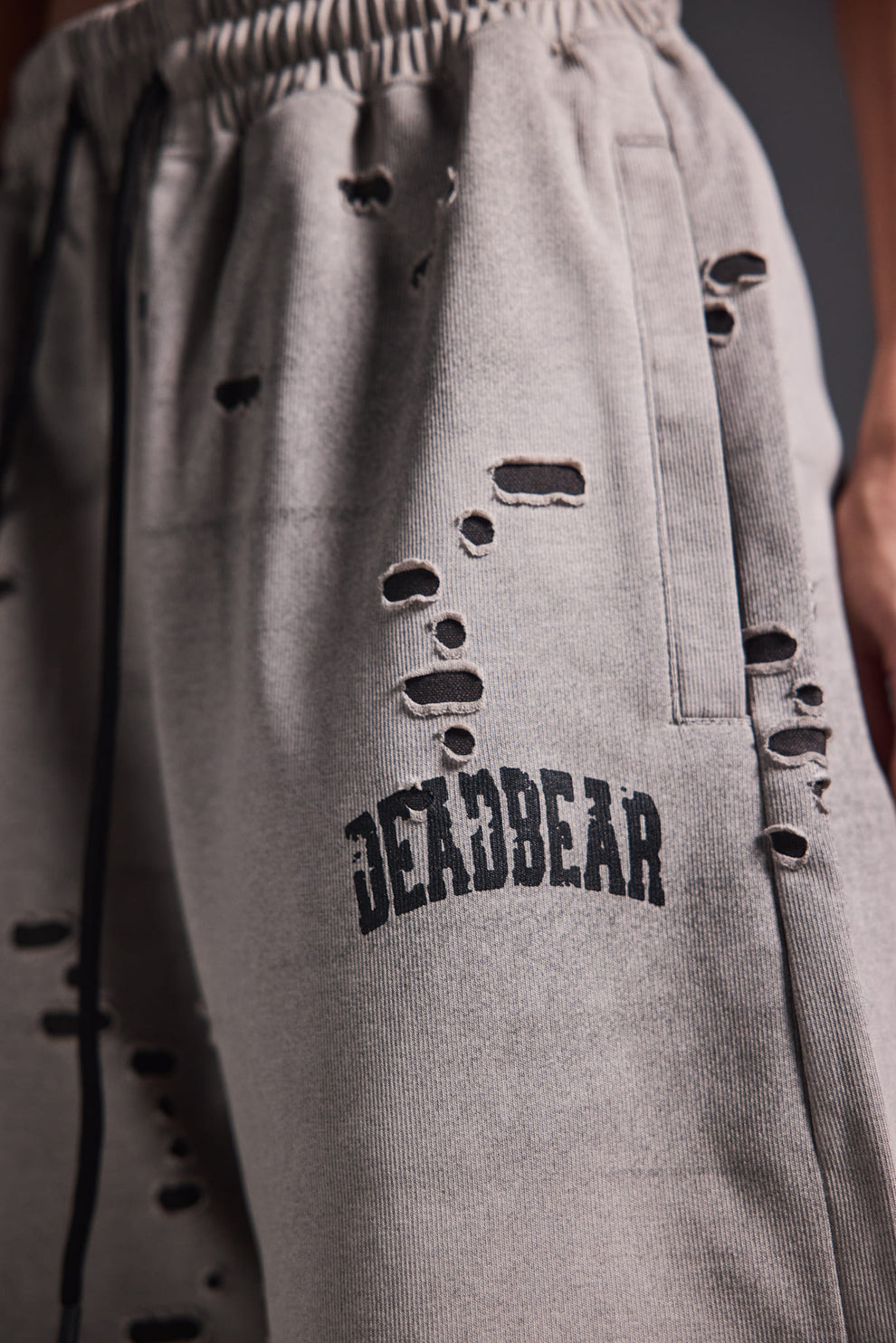 Distressed Washed Grey Shorts by DEADBEAR