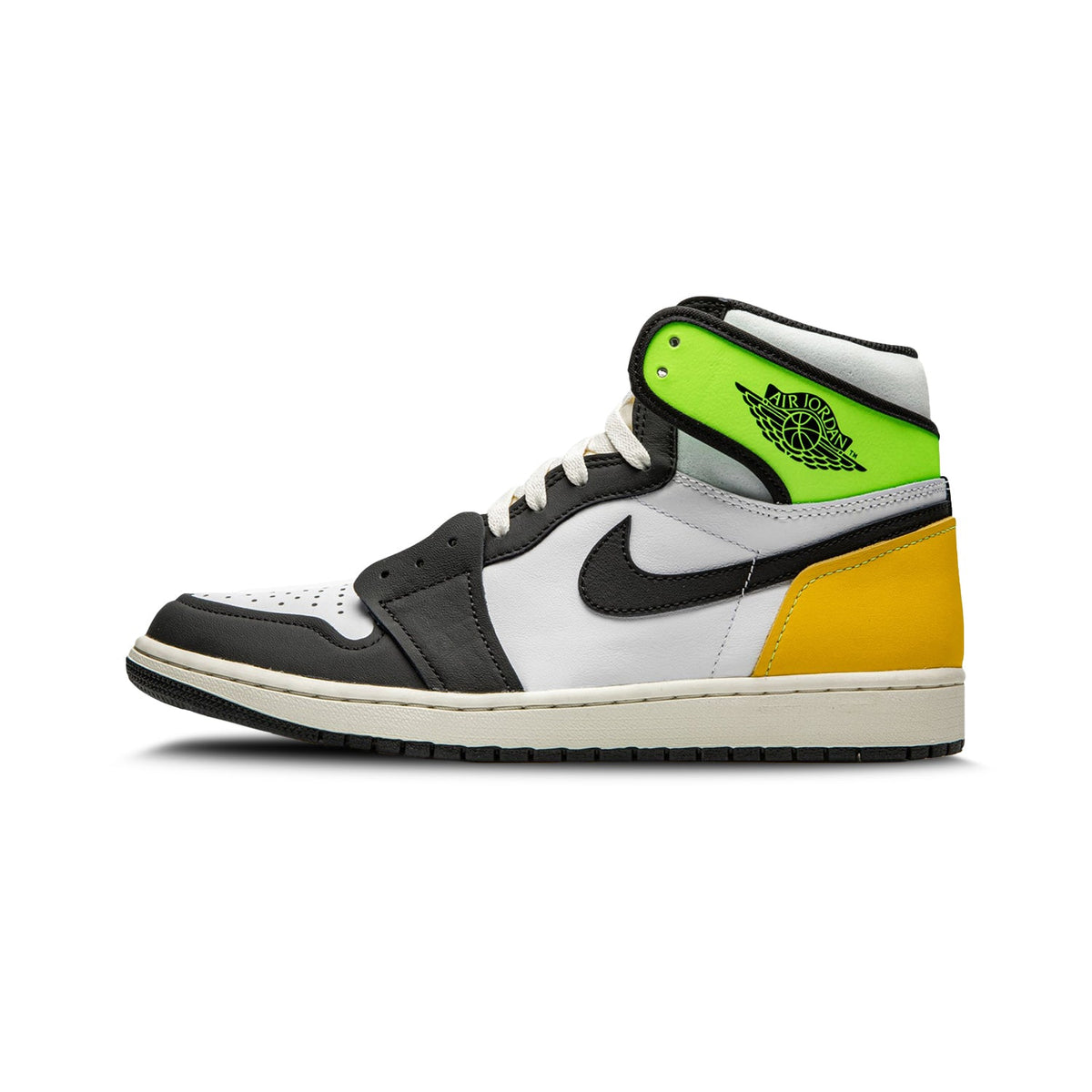 Jordan 1 Retro High White Black Volt University Gold by Nike Air Jordan