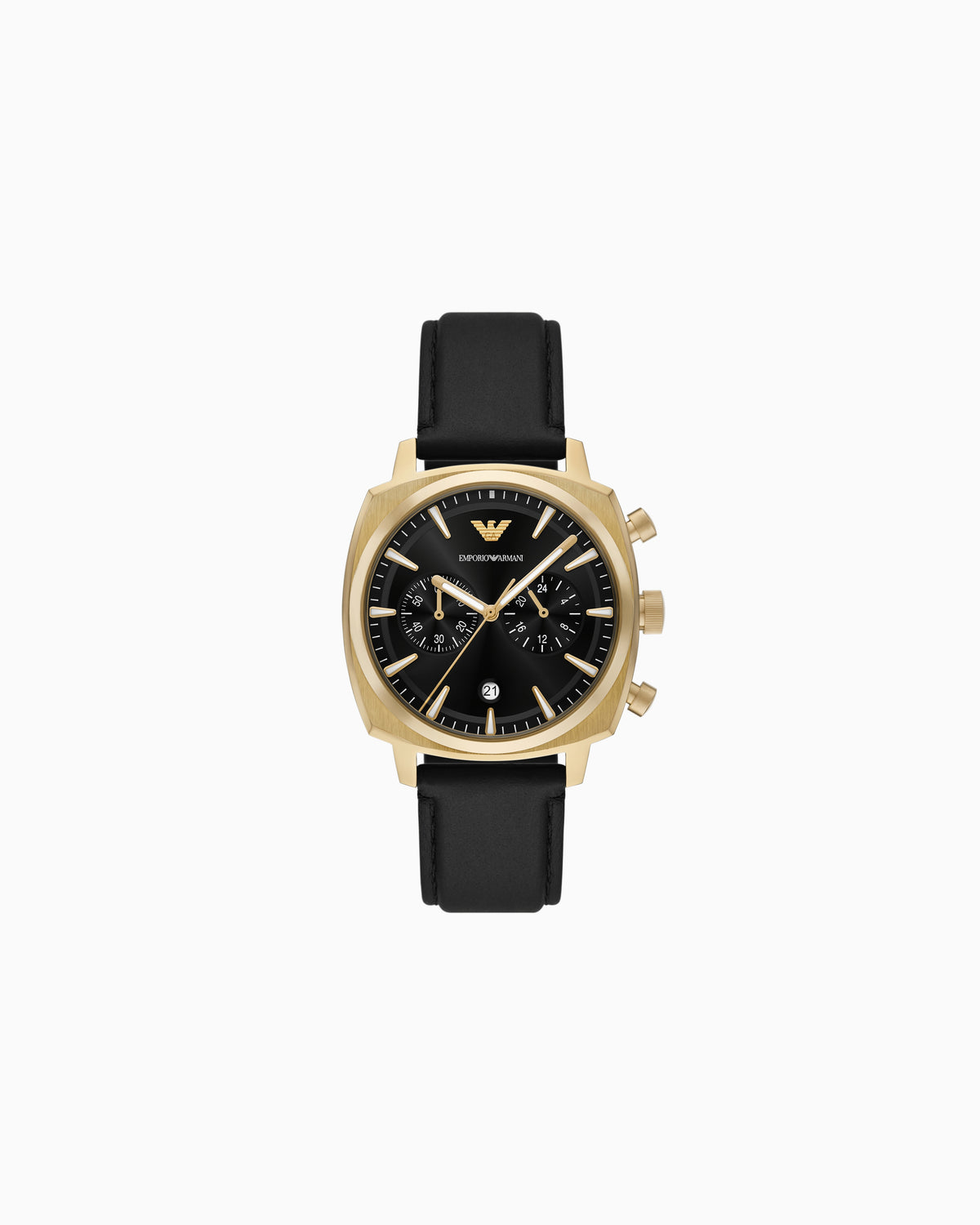 Chronograph Black Leather Watch (AR11690)
