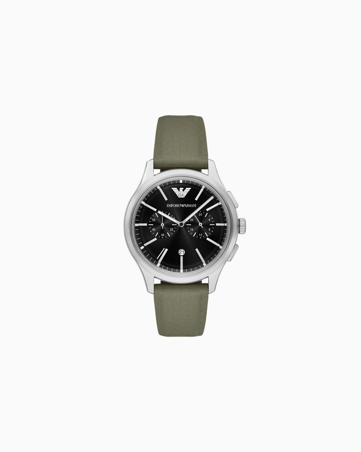 Chronograph Green Leather Strap Watch (AR11693)
