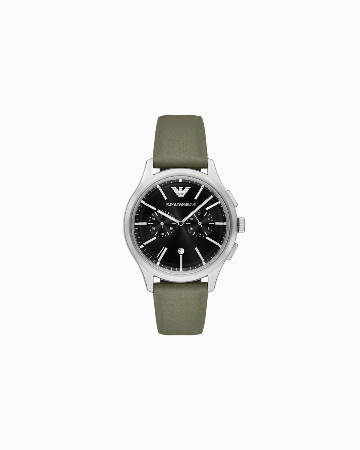 Chronograph Green Leather Strap Watch (AR11693)