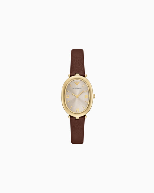 Two-Hand Brown Leather Watch (AR11708)