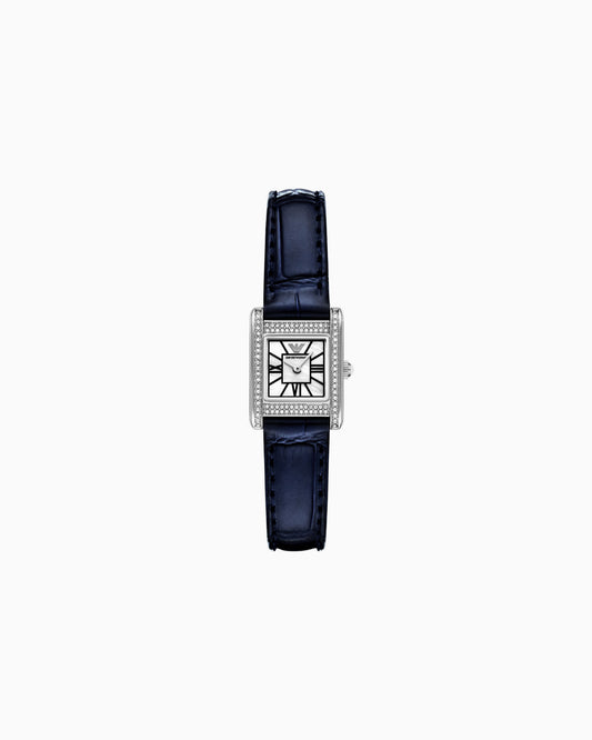  Two-Hand Blue Leather Watch (AR11718)