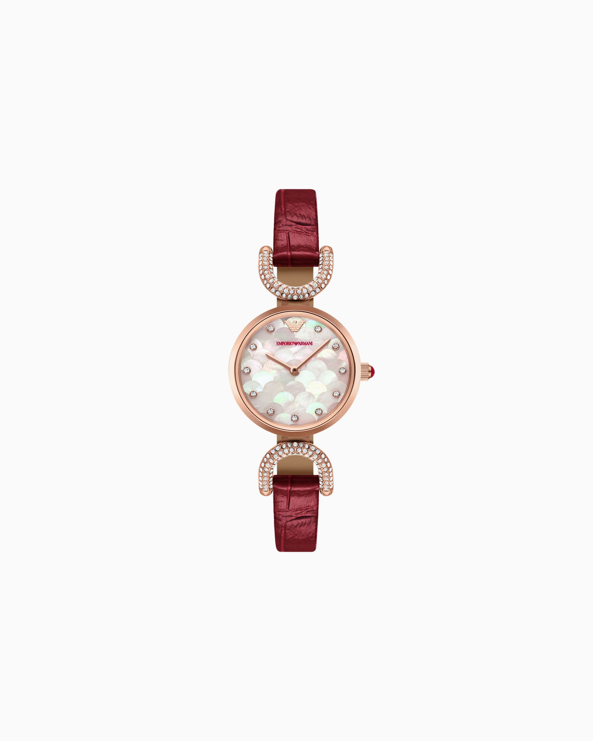 Lunar New Year Two-Hand Burgundy Leather Watch (AR11737)