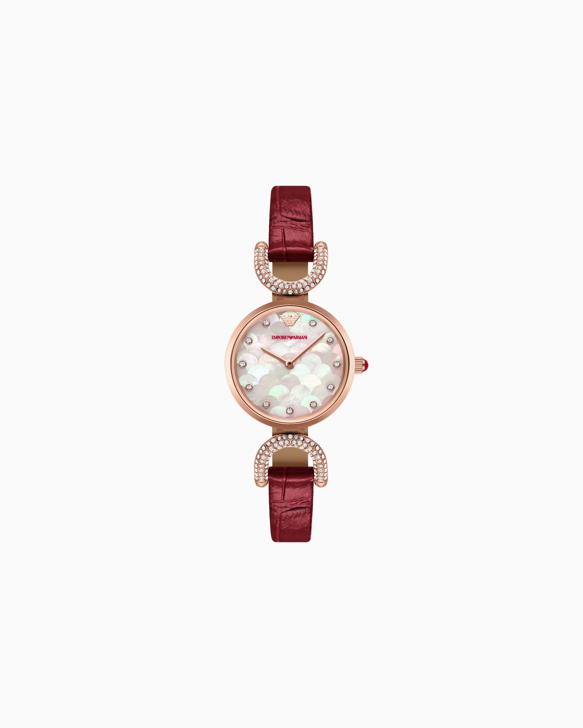 Lunar New Year Two-Hand Burgundy Leather Watch (AR11737)