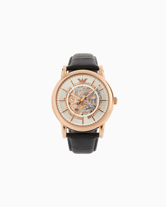 Men's Automatic Black Leather Watch (AR60007)