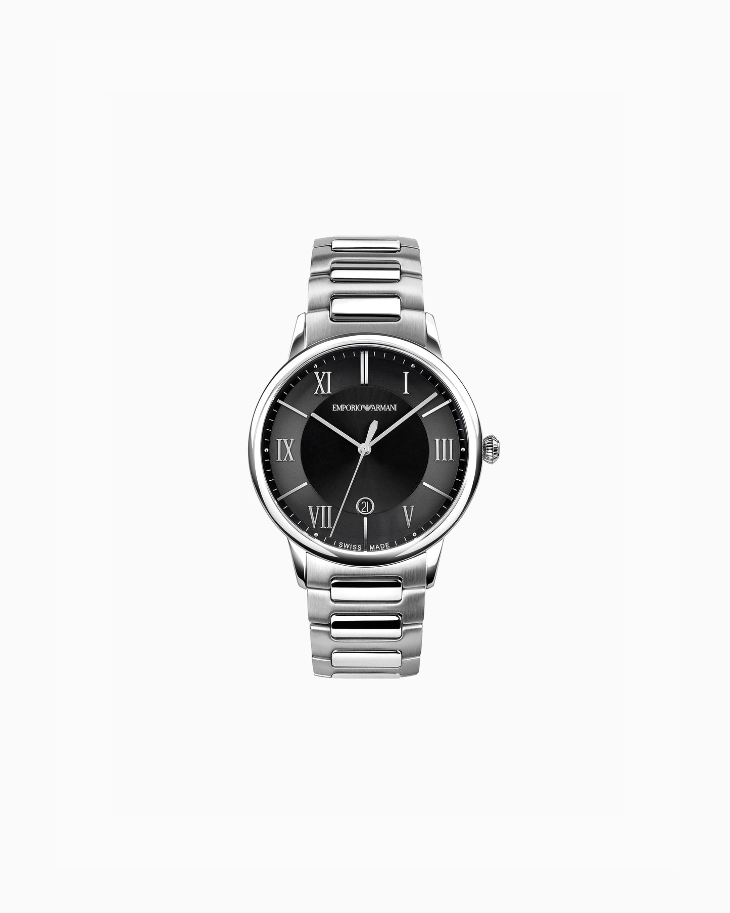 Swiss Made Three-Hand Date Stainless Steel Watch (ARS5001)
