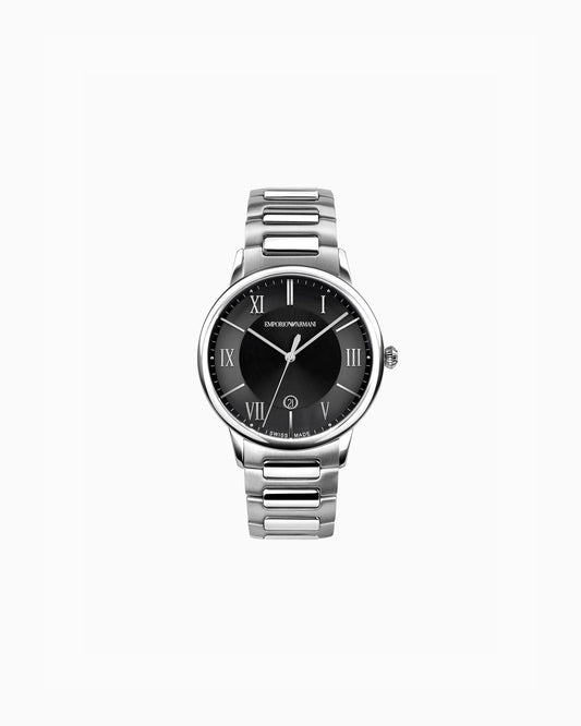 Swiss Made Three-Hand Date Stainless Steel Watch (ARS5001)
