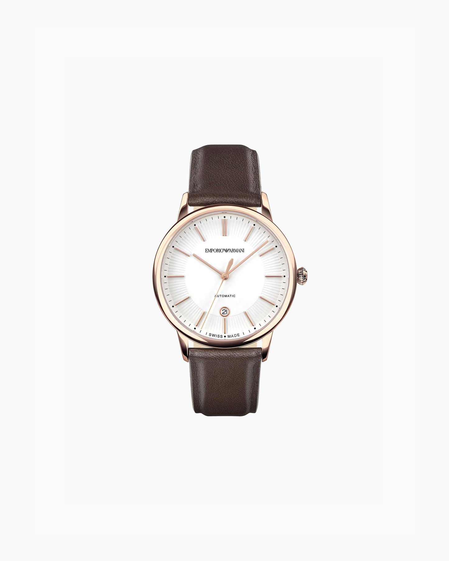Swiss Made Automatic Brown Leather Watch (ARS5102)
