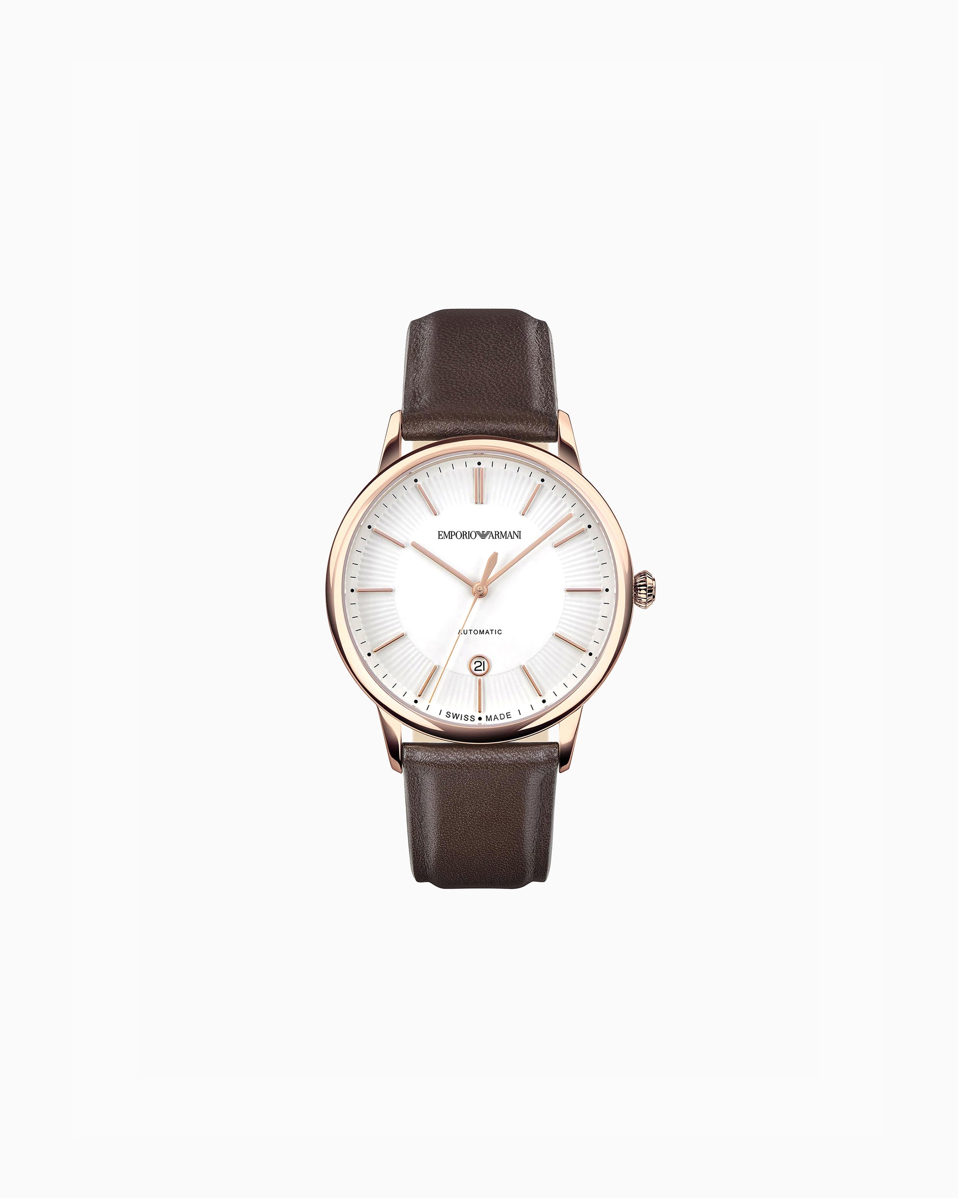 Swiss Made Automatic Brown Leather Watch (ARS5102)