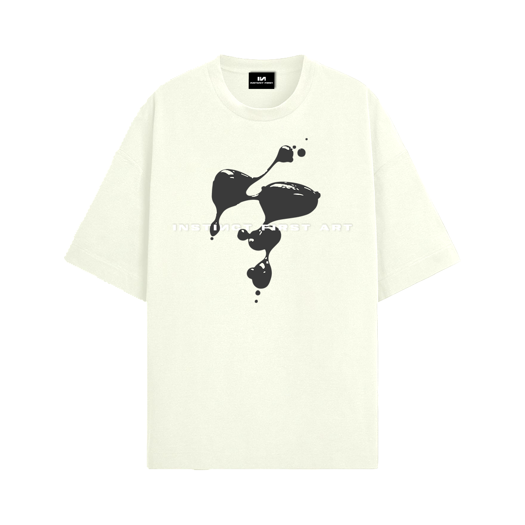 Abstract Art- Oversized T-shirt (White) by Instinct First