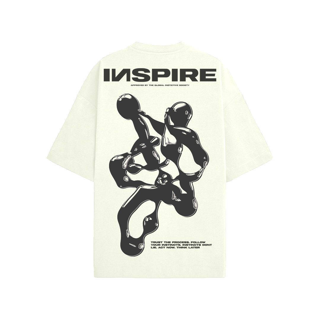 Abstract Art- Oversized T-shirt (White) by Instinct First