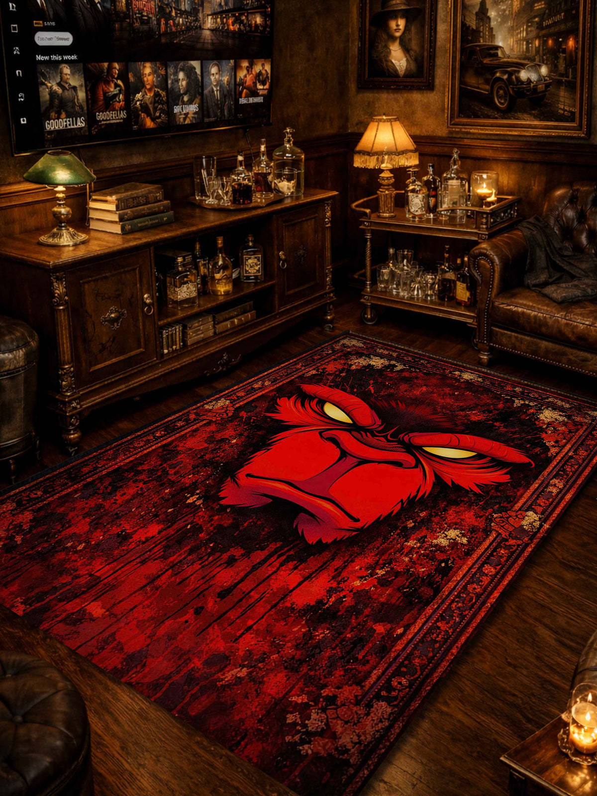 Angry Chimpanzee Washable Custom Rug by THE DRIP CO. RUGS