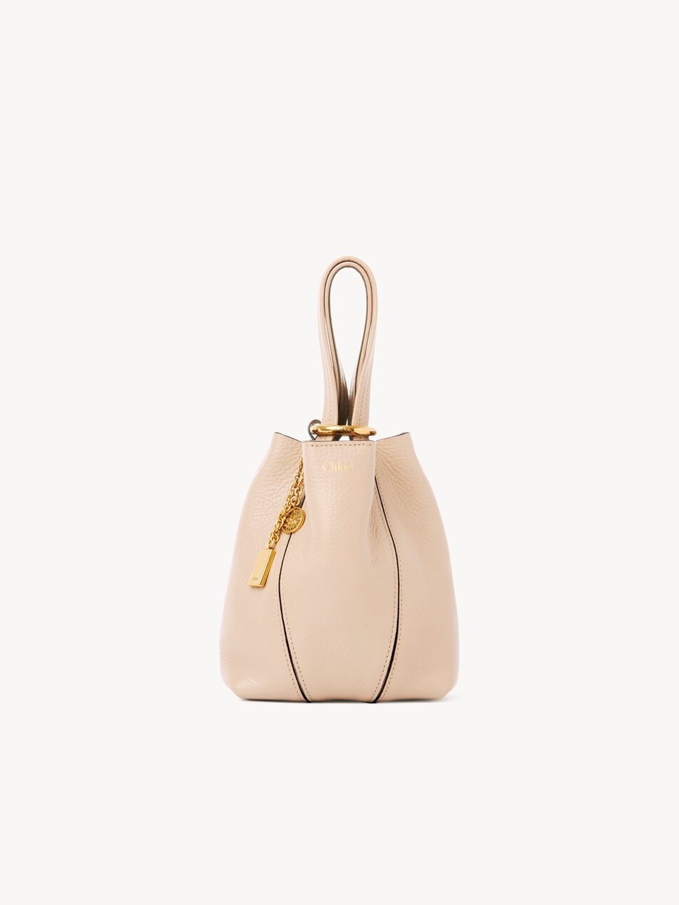 CHLOE Small Chloé Spin tote bag in grained leather Cement Pink by CHLOE