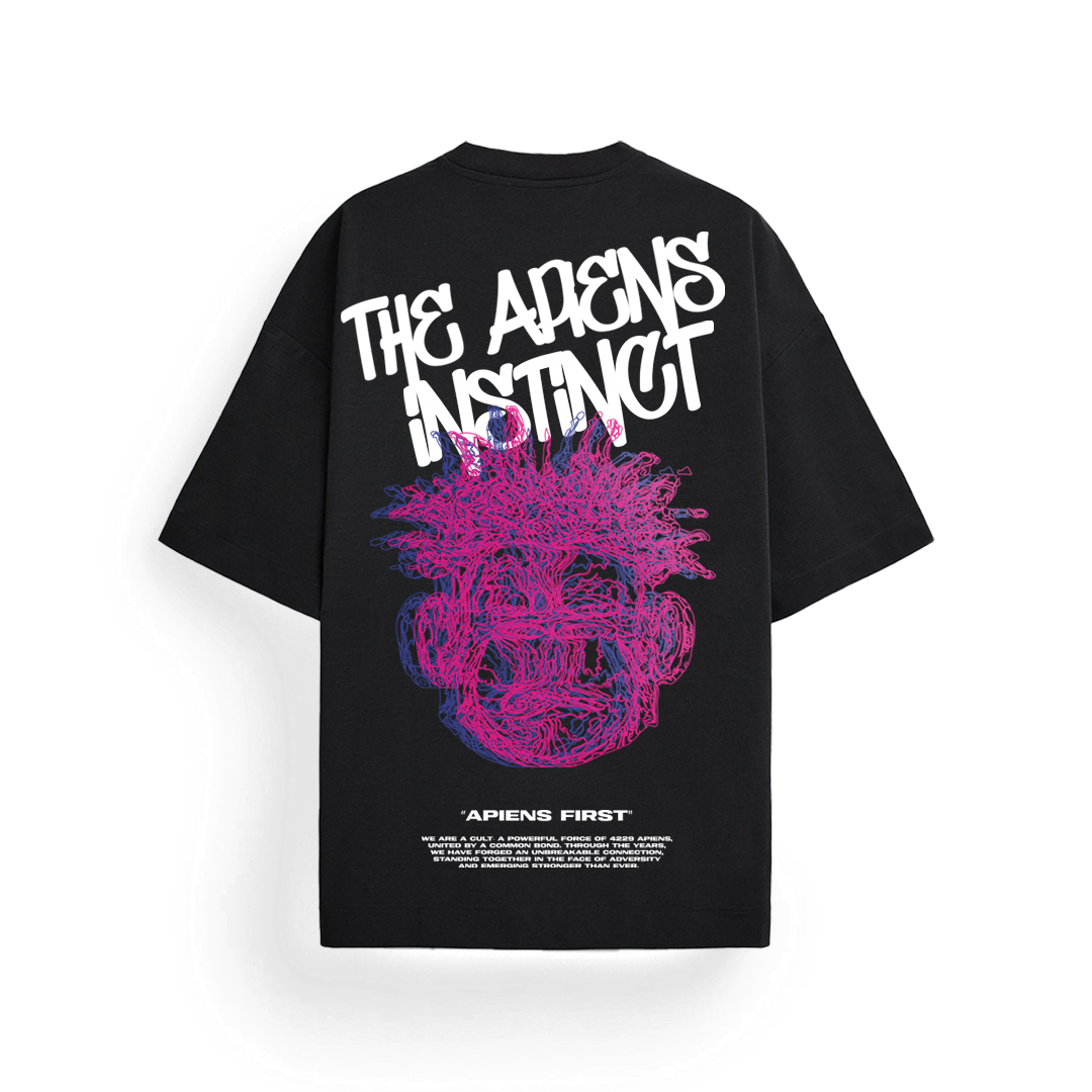 Apiens- Oversized Tshirt (Black) by Instinct First