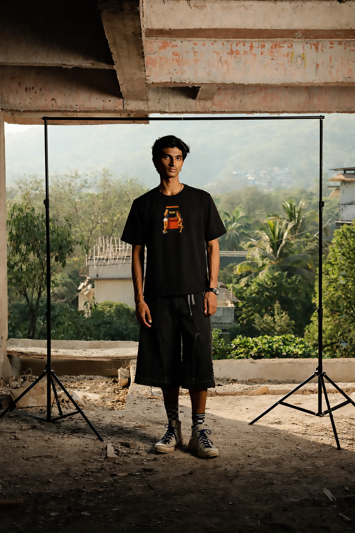 Arcade - Relaxed Fit Tshirt (Black) by Instinct First