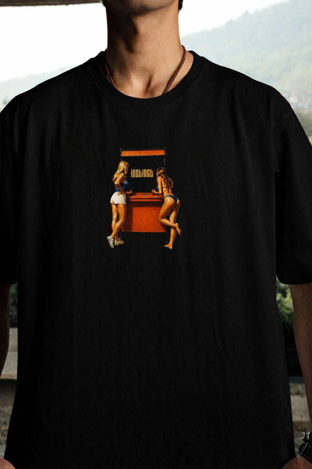 Arcade - Relaxed Fit Tshirt (Black) by Instinct First