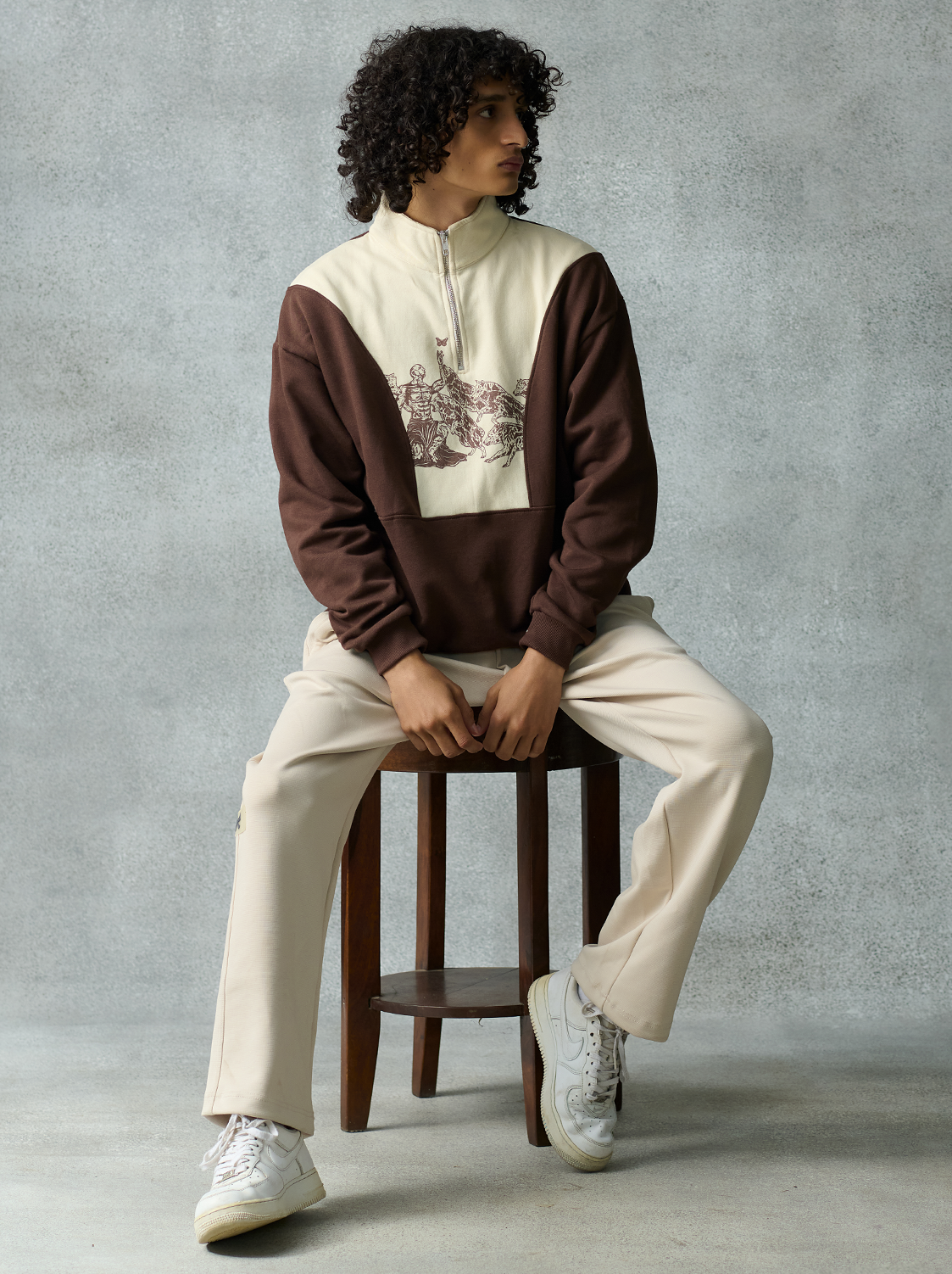 Patchwork Sweatshirt - Coffee by Peace In Chaos