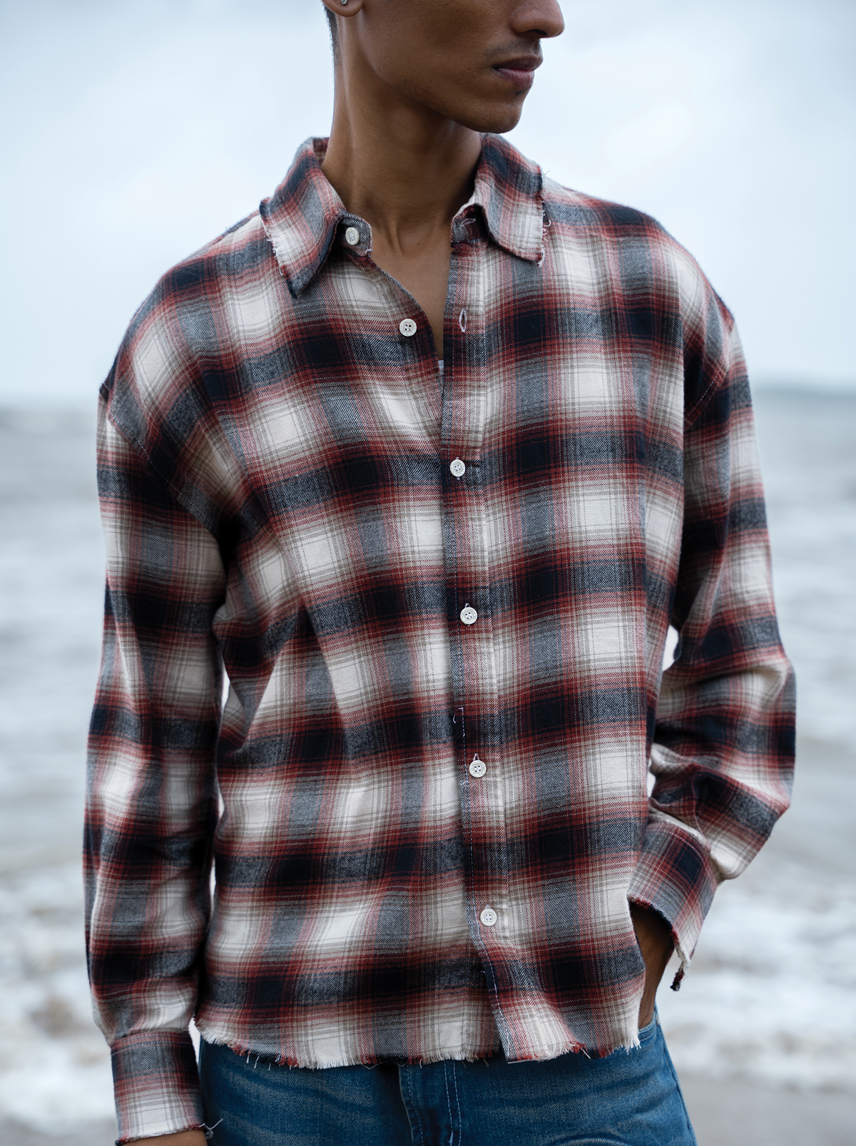 Frayed Flannel Red/White by Peace In Chaos