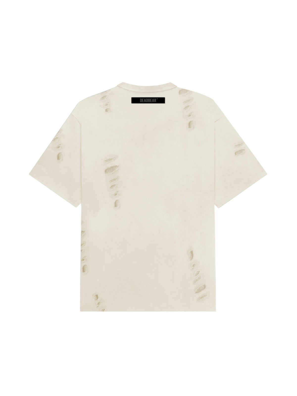 Distressed Cream White Tee 2.0 by DEADBEAR