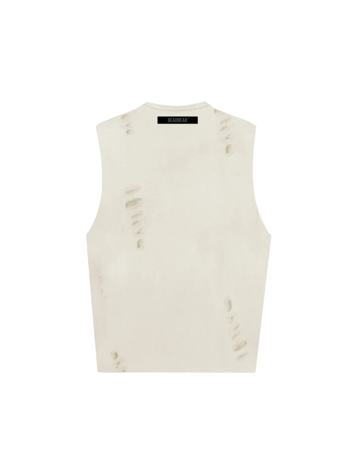 Distressed Cream White Tank by DEADBEAR