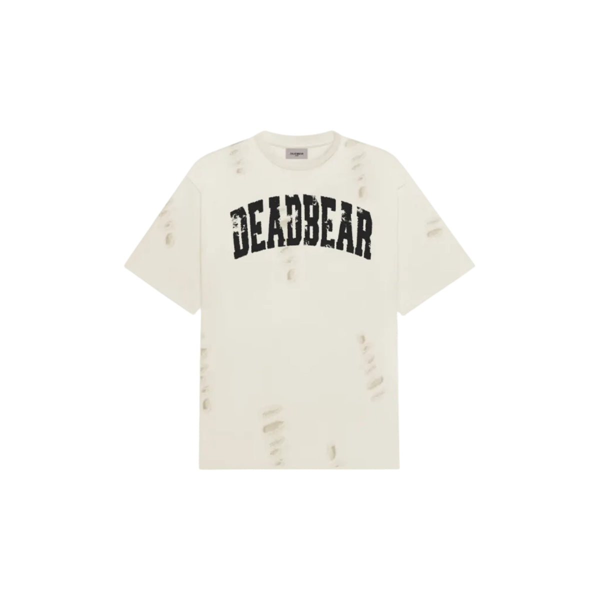 Distressed Cream White Tee by DEADBEAR